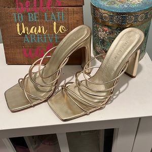 Cattie Strappy Metallic Bellini Heels